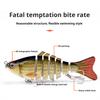 10CM/15.3G Multi-Jointed Fishing Lure with Hooks Realistic 7-Section Swimbait Plastic Artificial Bait