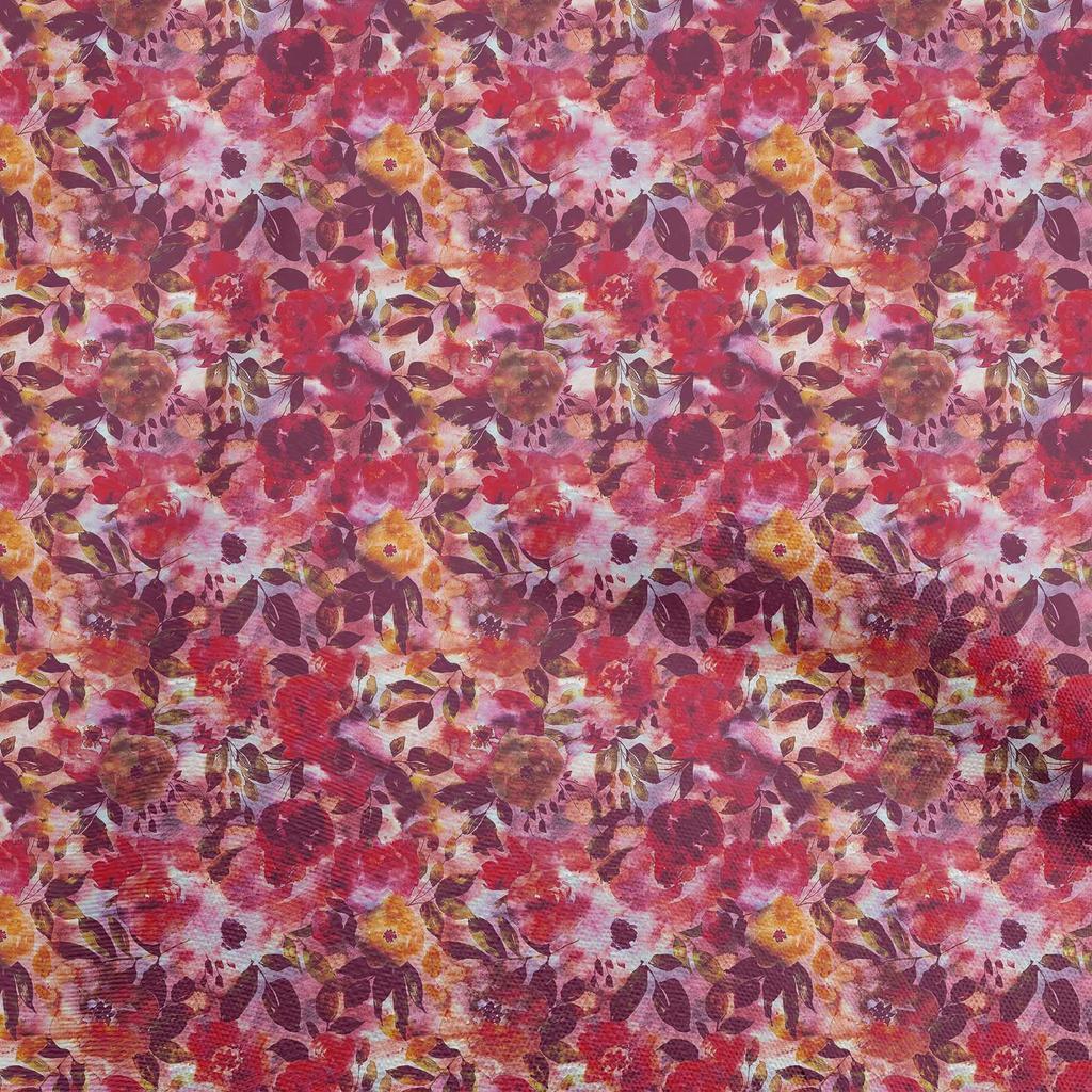 oneOone Cotton Poplin Brown Fabric Abstract Floral Craft Projects Decor Fabric Printed By The Yard 42 Inch