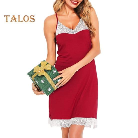 Женская кружевная ночная рубашка на тонких бретельках с V-образным вырезом, пижама, сорочка, платье для сна, летняя мягкая ночная рубашка