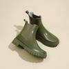 Женские резиновые сапоги на толстой подошве, эластичные вставки для легкого надевания, амортизирующий комфорт, черно-желто-зеленые, модная повседневная и профессиональная обувь
