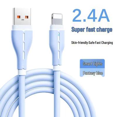 Кабель для быстрой зарядки USB с силиконовым ремешком и индикатором для iPhone 14/13/12/11/X/6