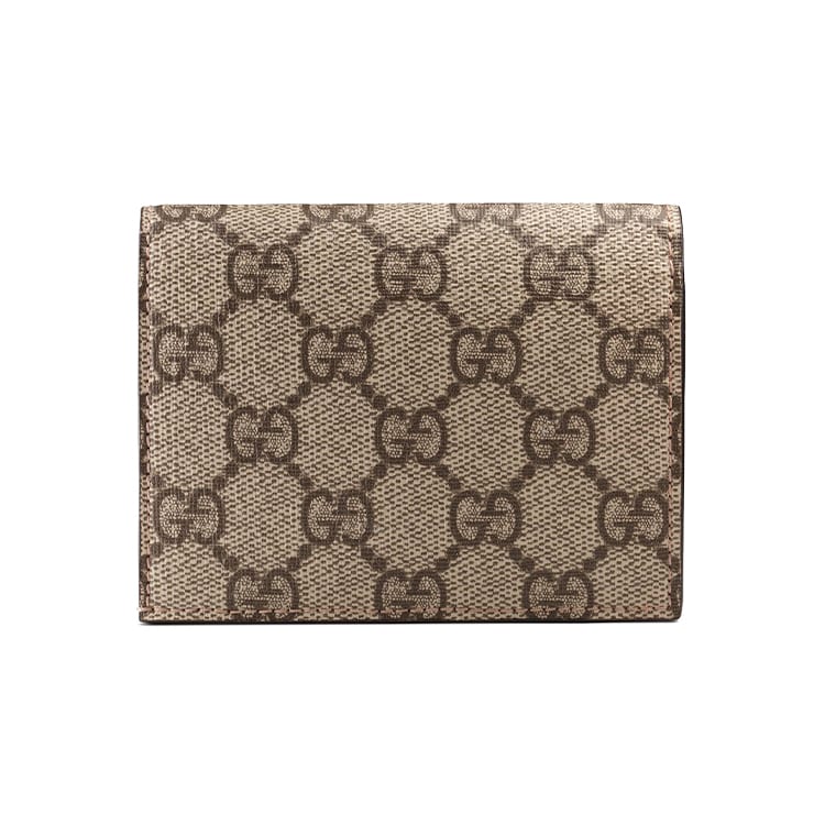GUCCI GG Supreme Card Case Wallet With Cherries In GG Supreme 476050-K9GXT-8694