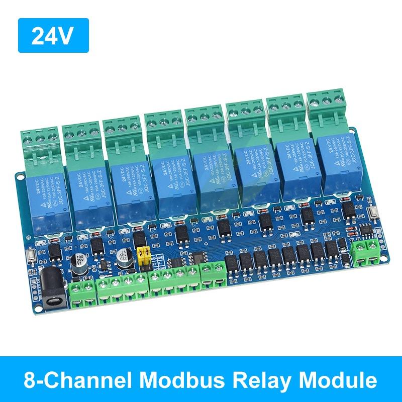 Модуль реле Modbus-RTU 1/1/2/4/8 каналов 10А 5В 12В 24В Вход/Выход переключателя Оптоизоляция RS485 TTL