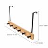 Natural Bamboo Over The Door Hooks Matte Metal Brackets Hat Hanger Clothes Rack  Kitchen Storage