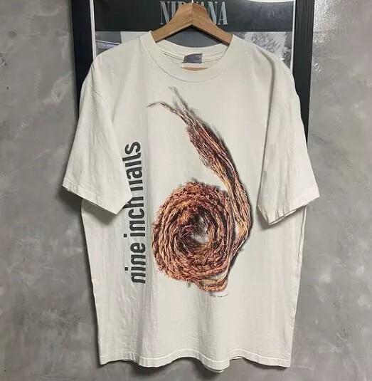 Футболка унисекс с графическим принтом тура группы Nine Inch Nails, белая, для мужчин и женщин, репринт