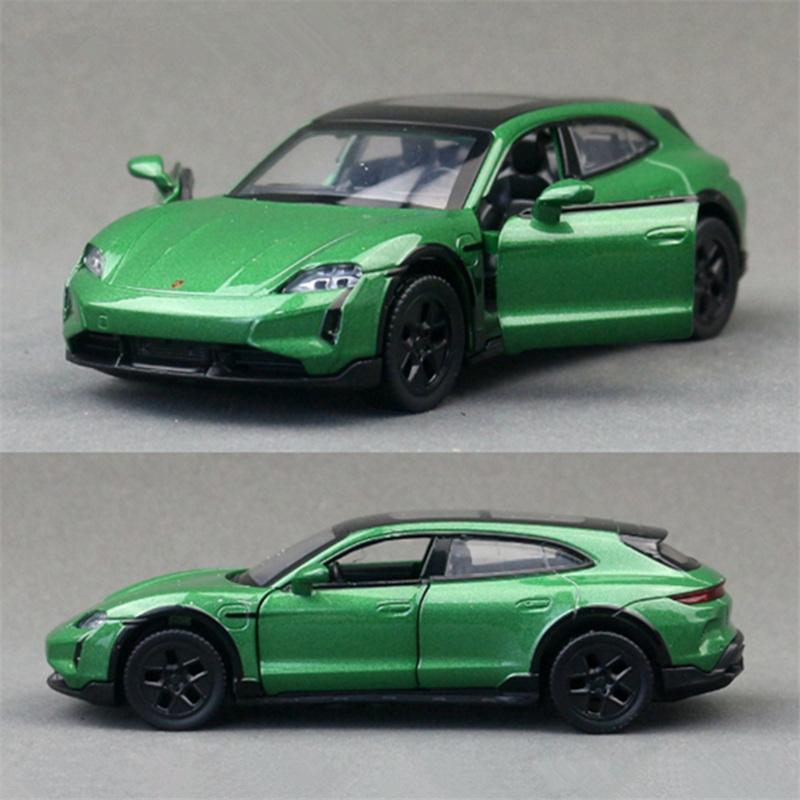 1/36 Porsche Taycan Turbo S Cross Turismo Модель спортивного автомобиля из сплава Литой металл Гоночные автомобили Модель автомобиля Звук Свет Детская игрушка Подарок