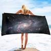 Красивое пляжное полотенце с изображением космической галактики, туманности и звезд, микрофибровое полотенце для бассейна, впитывающее, быстросохнущее, пляжное полотенце, песозащитное одеяло для детей