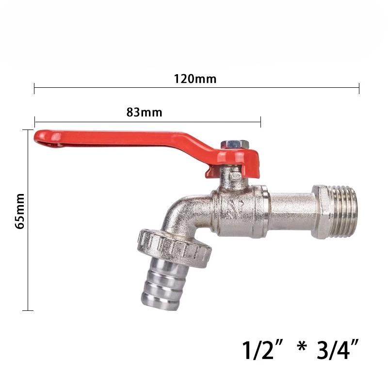 1/2inch Garden Irrigation Brass Faucet IBC Tank Water Tap Single Outlet Valve Replacement Antifreeze Outdoor Balcony Accessories