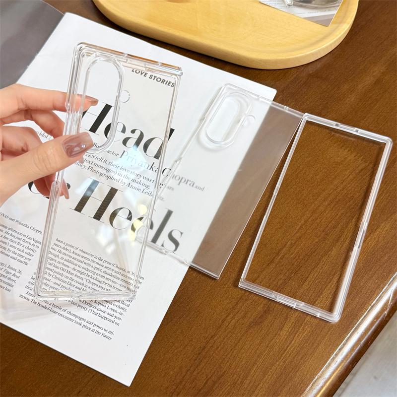 Ультратонкий Матовый Тонкий Складной Чехол-Книжка из ПК для Samsung Galaxy Z Fold 7 6 5 4 3 5G Zfold7 Ударопрочный Прозрачный Жесткий Задний Чехол