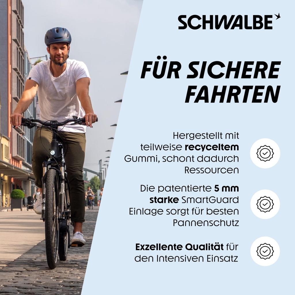 SCHWALBE Marathon Plus 27.5x1.50 Clincher Tire for Touring, City Riding, and More