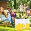 1Pack Inflatable Ice Beer Bucket for Summer Parties with Pump Mug Shaped Drink Cooler for Pool Beach Picnic Theme Party Supplies