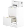 Desk Drawer Unit with 2 Drawers Fluted Fronts Filing Cabinet for A4 or Letter Size 40x40x71 cm White