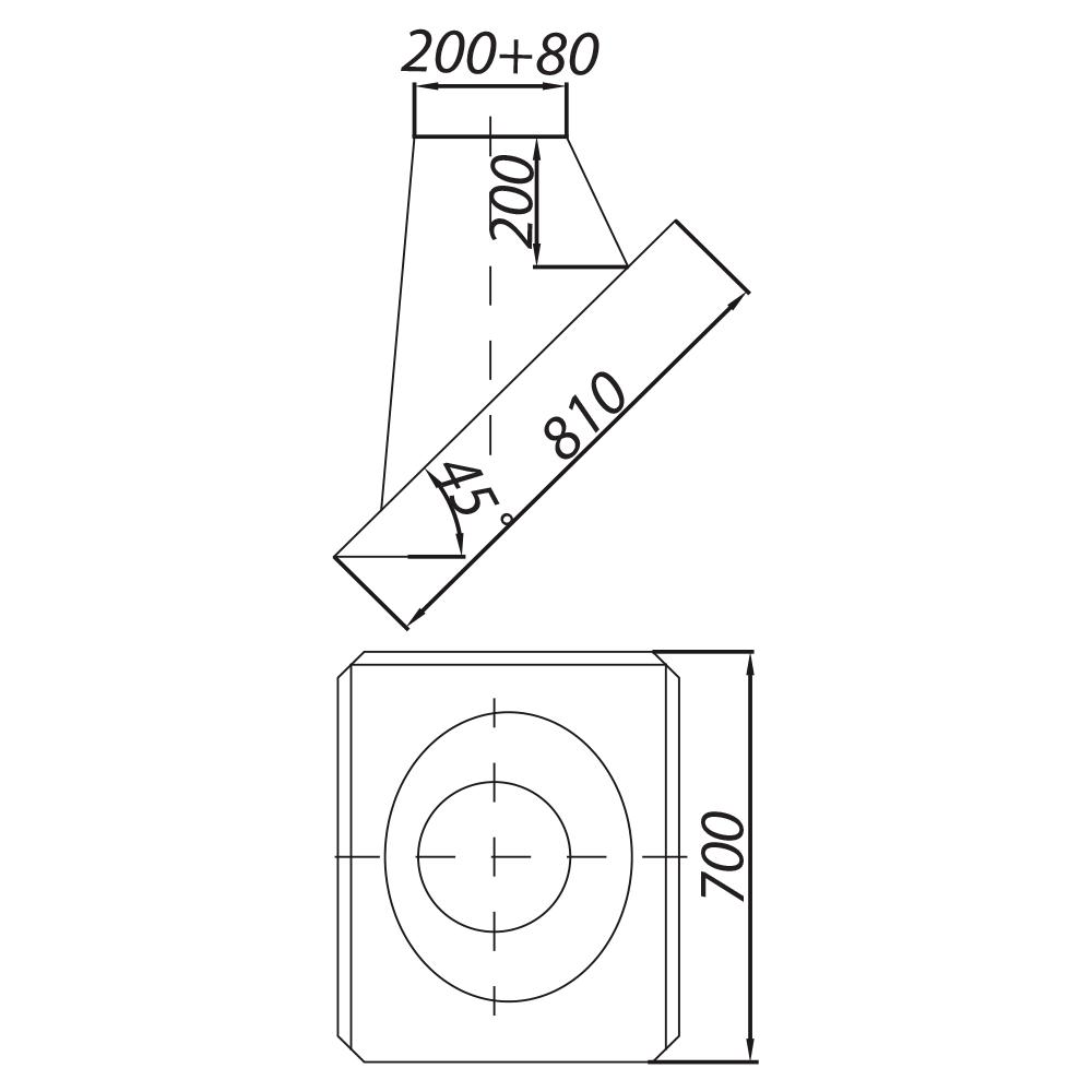ADAM DW Проход через крышу fi 200 45°
