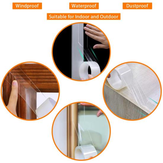 Лента для защиты от атмосферных воздействий на окнах, самоклеящаяся водонепроницаемая лента без остатков, широко используемая изоляционная пленка для дверных окон