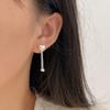 Unique Design 925 Sterling Silver Double Tassel Chain Heart Shape Drop Earrings for Women Gifts Jewelry