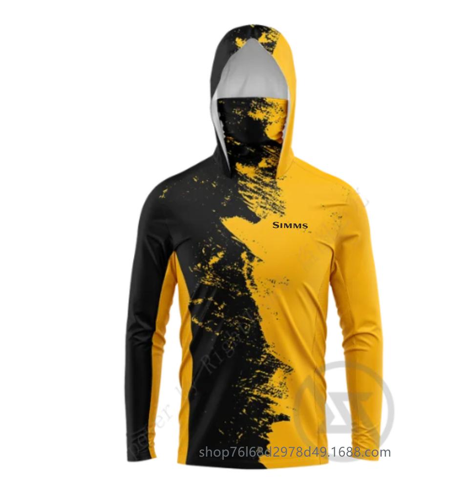 SIMMS Fishing Suit Fly Fishing Luya Hoodie Summer Men's Long Sleeve Sunscreen Clothing Hooded Mask Quick Drying Breathable