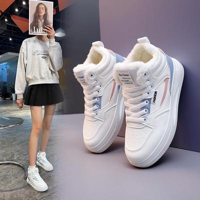 Женские плюшевые теплые хлопковые высокие зимние ботинки 2025, универсальные сноубордические ботинки большого размера QR-1627