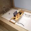 Bamboo Bath Tray Table Bathtub Caddy Tray Over the Tub Shelf Bath Holder Desk Detachable and Flexible Place Towel, Bath Ball