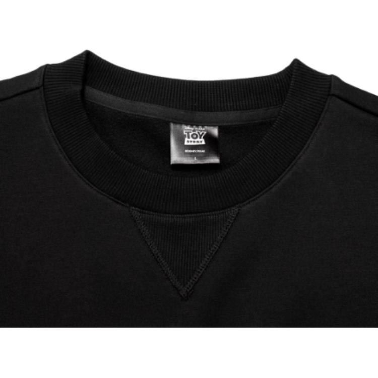 Li Ning X Disney Hugging Dragon Collaboration Круглый вырез Длинный рукав Свободный флисовый свитшот Унисекс свитшот Черный AWDU497-6