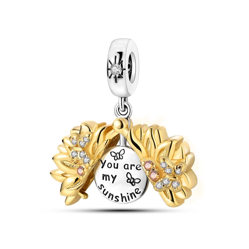 S925 серебряный цвет, модная белка, кленовый лист, медовая осенняя серия, подвески из бисера, подходят для S925, оригинальные браслеты, изысканные ювелирные изделия «сделай сам»