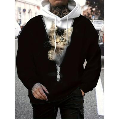 Мужская толстовка с капюшоном с принтом 3D Cute Cats, толстовки для мужчин, повседневная рубашка с капюшоном, толстовки, свитера, одежда Harajuku, мужская одежда