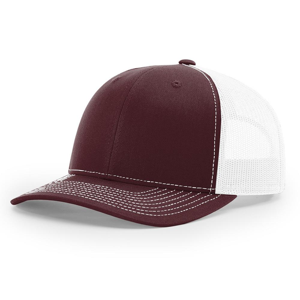 OEM Custom 6 Panel Structured Trucker Mesh Hat High Quality Cotton 3D Embroidery Logo Plain Cap Curved Brim for Velour Terry