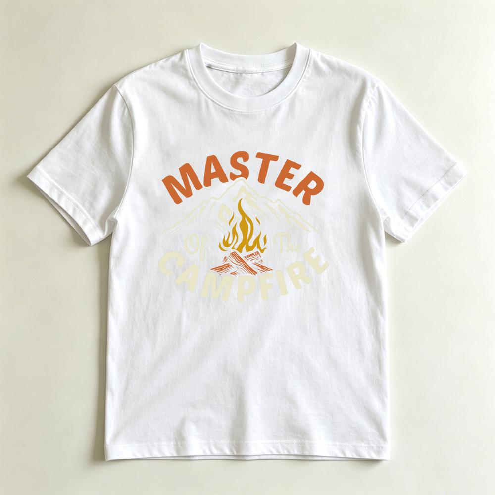 Master Of The Campfire Funny Camping Casual Graphic TShirt Humorous Outdoor Adventure Casual Shirt Unisex Unisex Cotton Tshirt