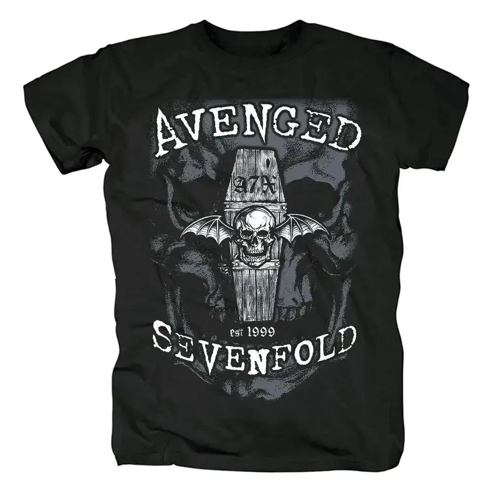 Avenged Sevenfold Метал Рок Графический Принт Короткий Рукав 100% Хлопок Футболки Хип Хоп Мода Рубашки Большой Размер Футболка для Мужчин Топы