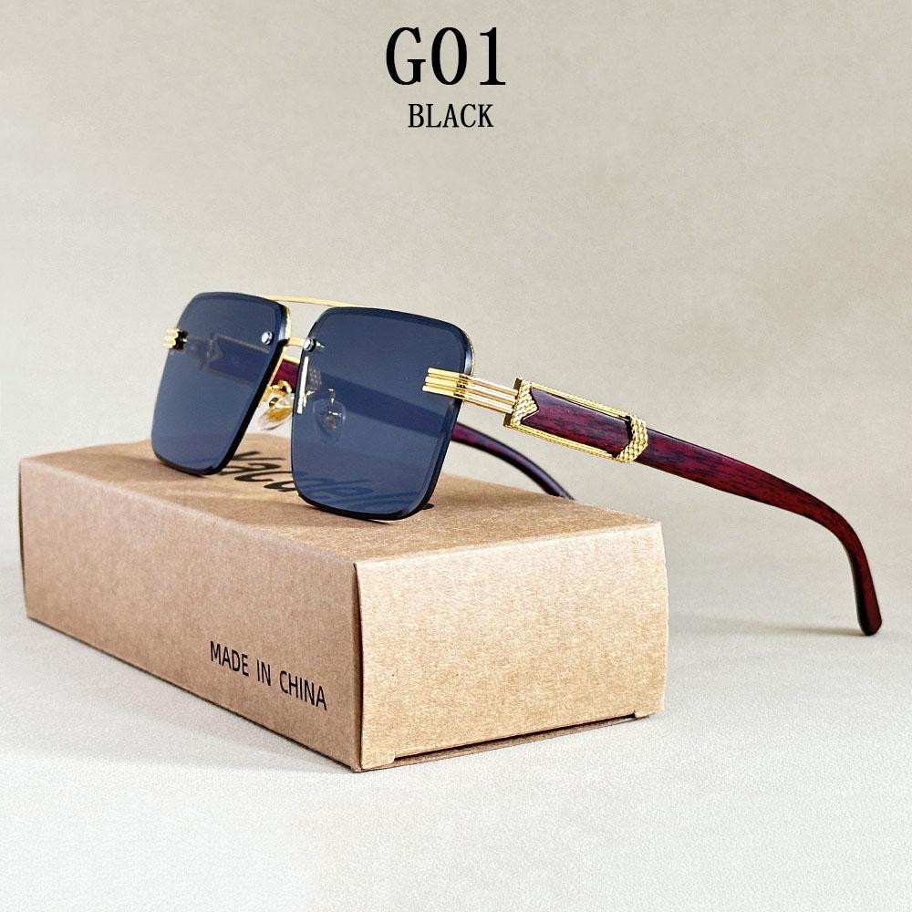 Fashion Sunglasses For Men Oculos Square Sunglasses Women Vacation Rimless Glasses Designer Vintage Sunglass