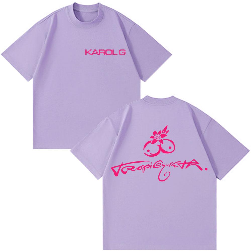 Karol G Tropicoqueta New Album 2025 T Shirt Fashion Aesthetic T Shirts Oversized Soft Cotton O-neck T-Shirt Streetwear