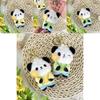 Sunflower Panda Plush Toy Keychain Accessory With Soft Short Plush For Bag Decor