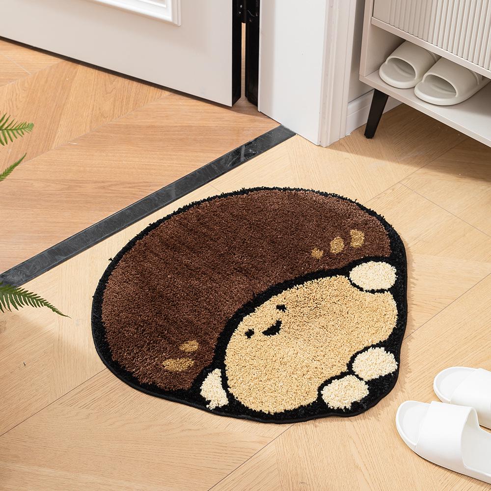 New Creative Pumpkin Flocking Non-Slip Absorbent Bathroom Door Mat