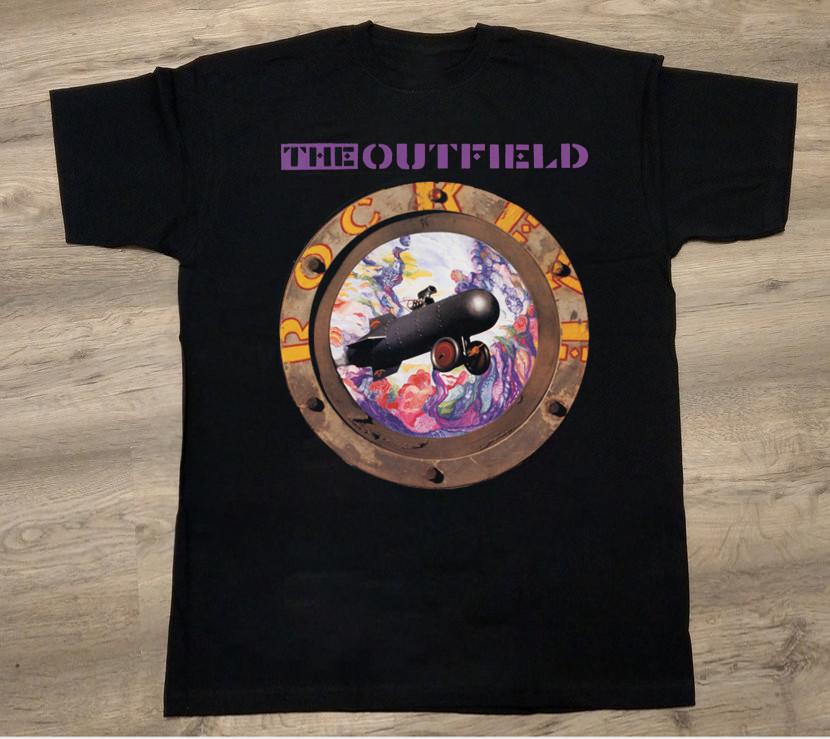 Rockeye Album The Outfield Band Black T-T-Shirt Album Full Size