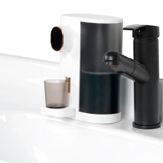 Автоматический дозатор ополаскивателя для полости рта со светодиодным дисплеем, 4 уровня дозирования, 20,3 жидких унций, 600 мл, перезаряжаемый через USB, настенный дозатор для ополаскивателя для полости рта в ванной комнате, крепление на столешницу