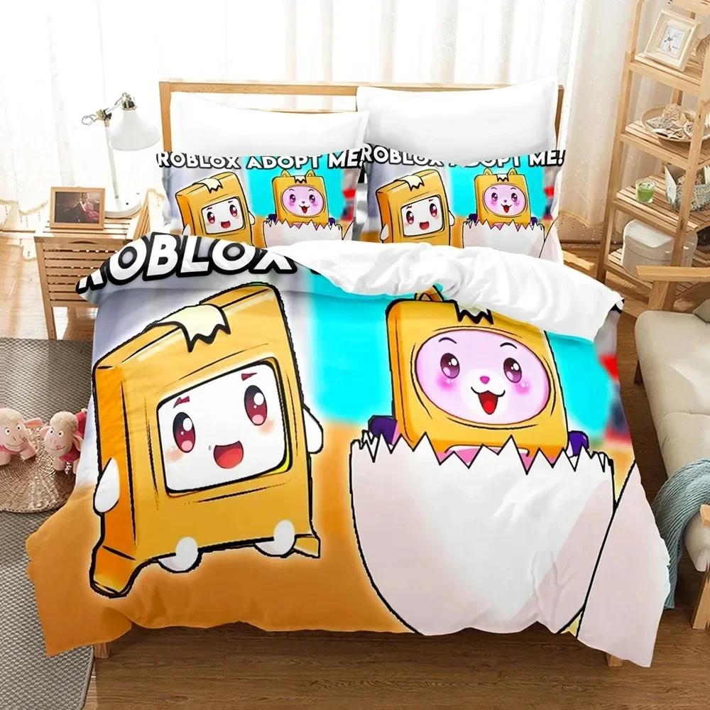 3D Печать Lanky-box Foxy Boxy Уютное Одеяло Пододеяльник Наволочка Комплект Постельного Белья Декор Детской Комнаты Домашний Текстиль