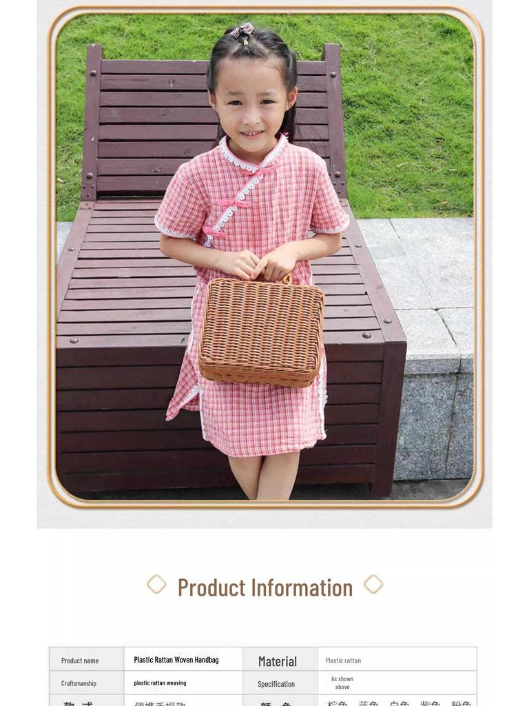 Винтажная плетеная корзина для пикника и ящик для хранения - Идеально для фотографий, подарков подружкам невесты или друзьям жениха