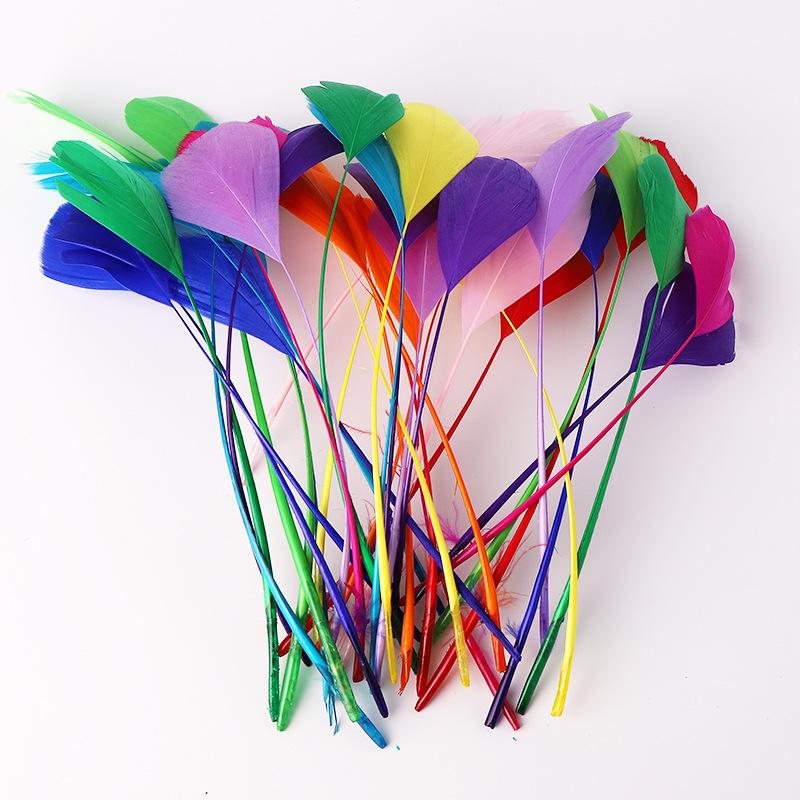 50Pcs22 Colors Optional Diy Handmade Feather Color Torn Large Floating Feather Goose Feather Jewelry Accessories Craft Decoration Materials