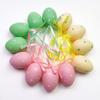 12Pcs Anti-deformed Egg Hanging Ornaments with Lanyard Plastic Holiday Gift Egg Hanging Decoration Party Supplies