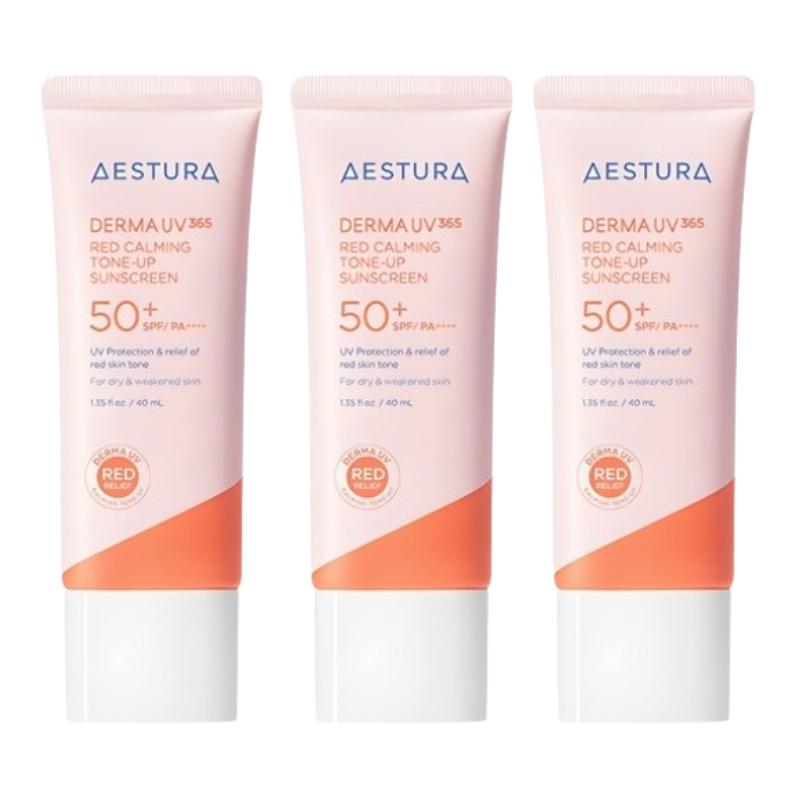 AESTURA Derma UV365 Red Calming Tone-Up Sunscreen SPF50+ PA++++ 40ml – Pink Tone Up Sunscreen for All Skin Types