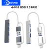 USB 3.0 ХАБ 4-в-2 Док-станции USB C USB-хабы Адаптер-разветвитель Multi USB OTG для ПК, ноутбука, Xiaomi, Macbook Pro
