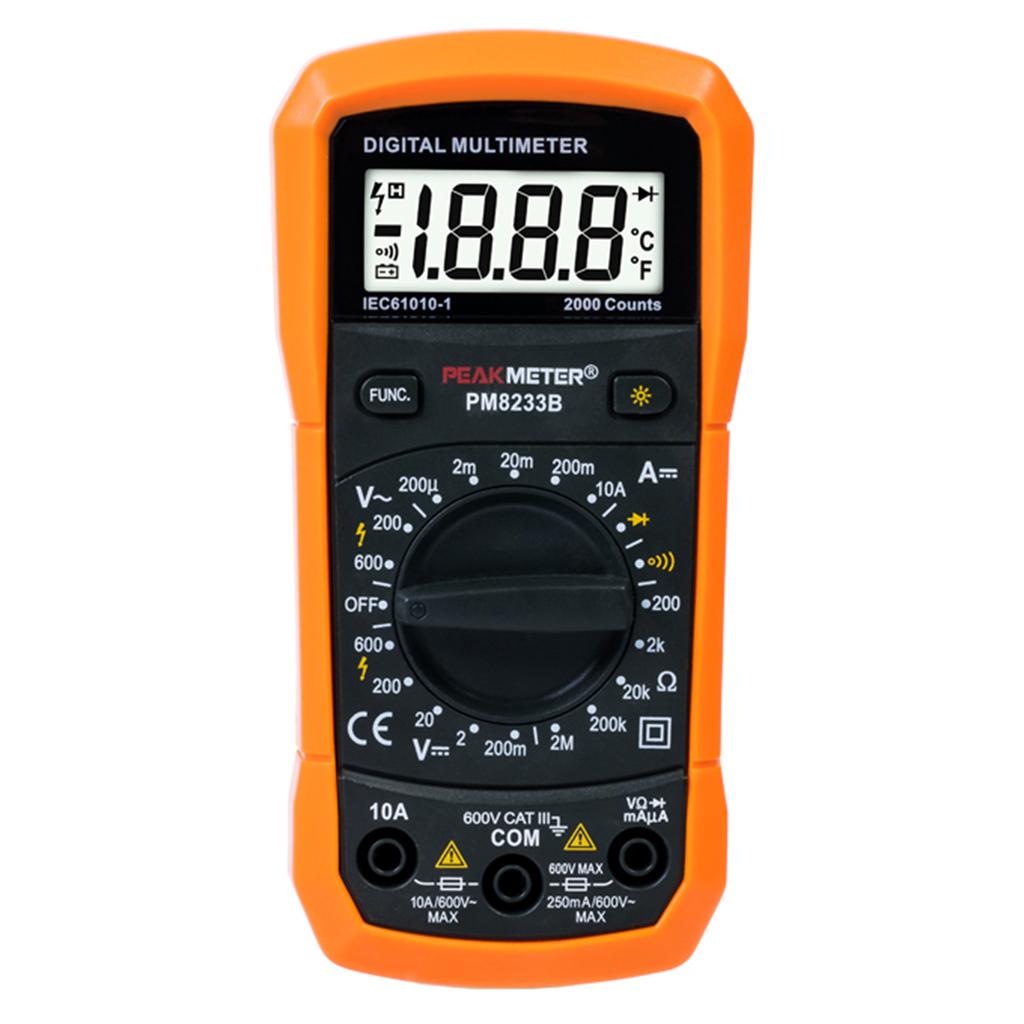PEAKMETER PM8233B Pocket Size LCD Display Digital Multimeter AC/DC Voltage Tester with Backlit