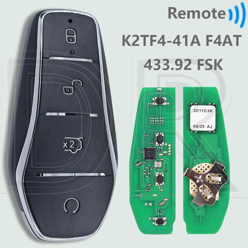 DR K2TF4-41A-F4A/F4H/F4AT/F4AG 433,62/433,92 МГц Автомобильный Пульт Дистанционного Ключа Для BYD Qin Dolphin Tang L PLUS Yuan PLUS SON DM-i Qin PLUS EV
