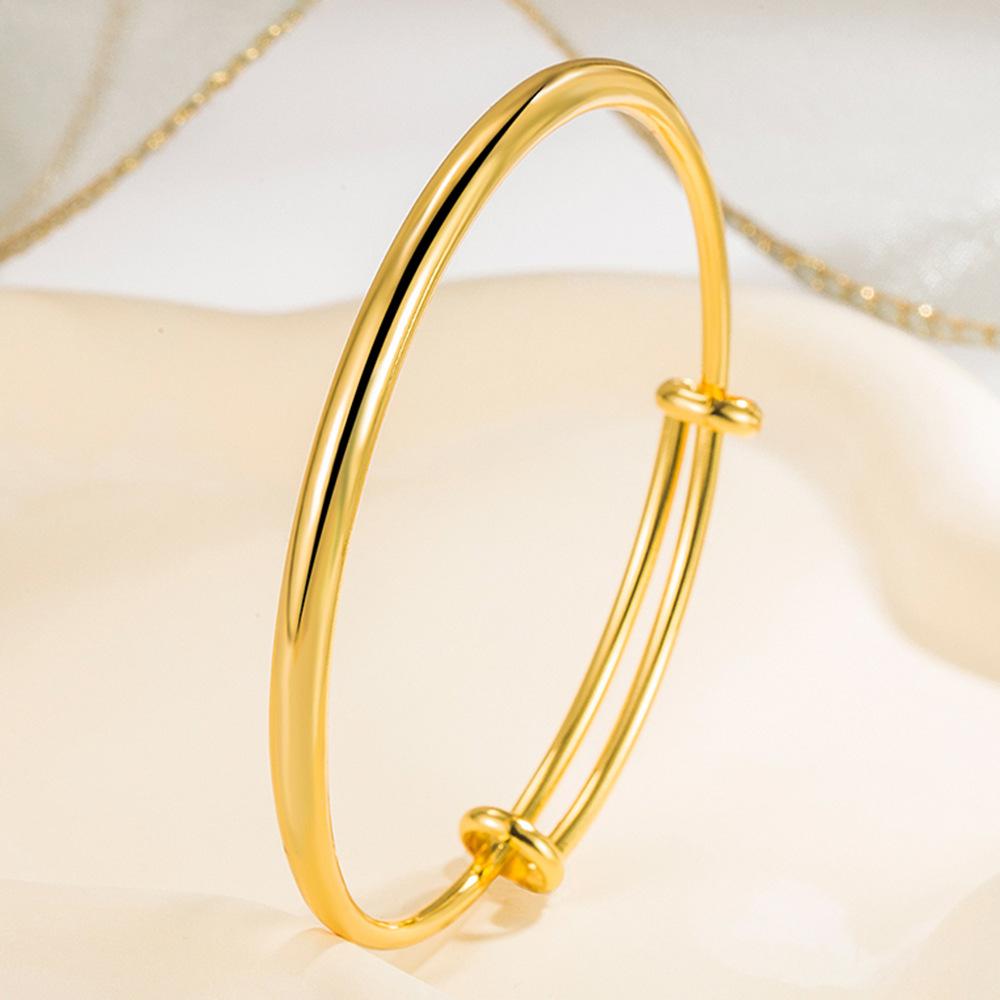Yellow Gold Bracelet Glossy Golden Concubine Bracelet Classical Affordable Luxury Fashion Matching Women's Simple