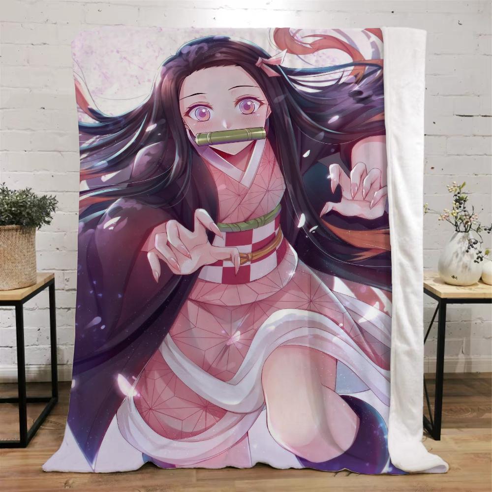 Demon Slayer Смешное одеяло Кровать Индивидуальные одеяла и пледы Микрофибра Постельное белье Дом и украшение Пляжное полотенце Вязаный плед Наколенник