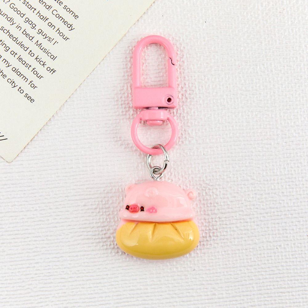 Resin Piggy Doll Keychain Creative Cartoon Doll Pendant Portable Pig Car Key Hanger Gift