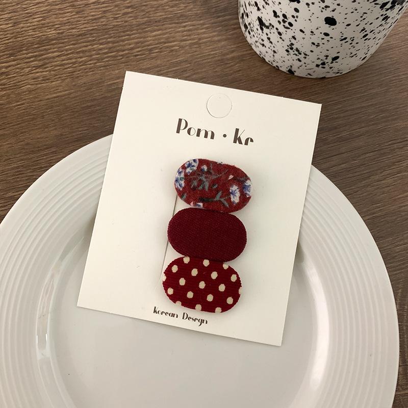 Прекрасная детская заколка для волос для девочек, однотонная заколка для волос с цветочным принтом для маленьких девочек, тканевая заколка с боковой заколкой, милый головной убор