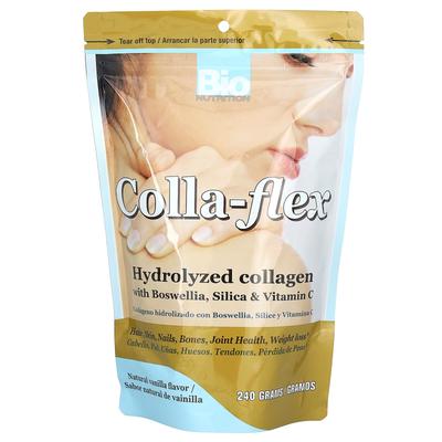 Colla-Flex, Гидролизованный коллаген с босвеллией, кремнием и витамином C, Натуральный ванильный вкус, 240 г