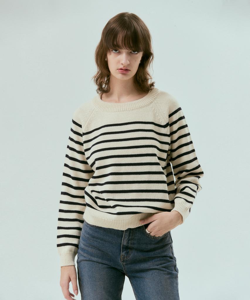 SILN Raglan Stripe Knit (Ivory)