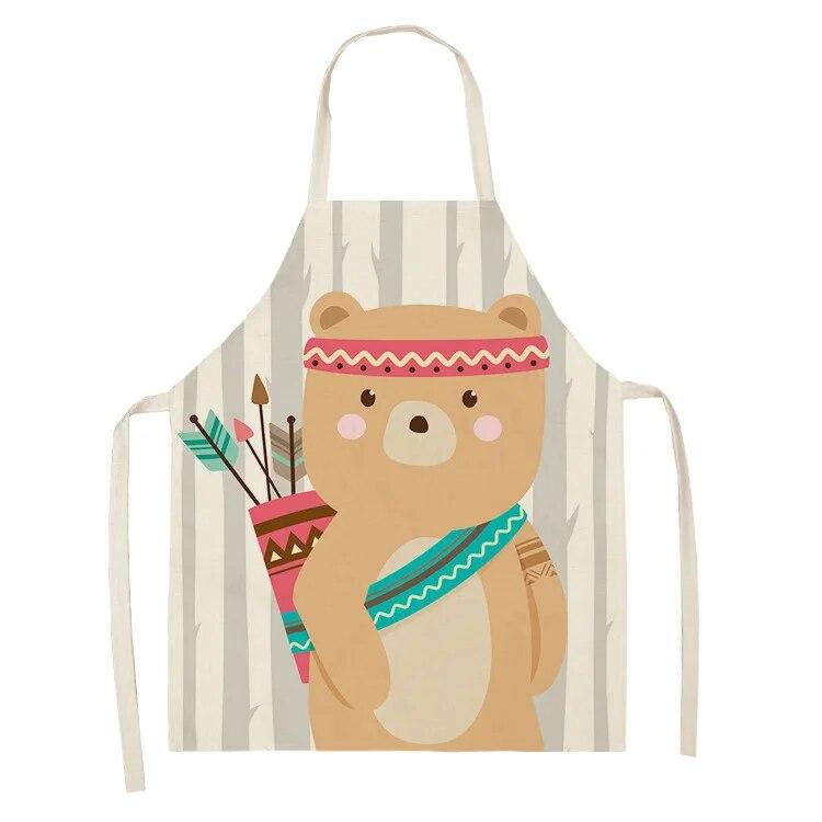 Фартук шеф-повара для приготовления выпечки, фартук с рисунком лисы и животным, аксессуары для приготовления пищи, мужской и женский фартук, фартук для чистки