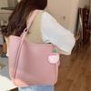 JIAERDI Sweet Lovely Pink Tote Bag Women Large Capacity Leather Shoulder Bag Ladies Casual Everyday Commuter Simple Underarm Bag